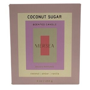 Mersea Coconut Sugar Scented Candle 9 oz Soy Blend Coconut Amber Vanilla NEW Box